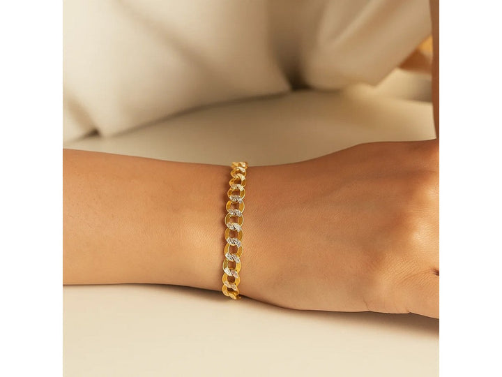 Pave Curb Bracelet in 14k Two-Tone Gold (5.70 mm)