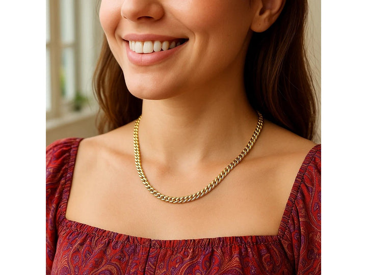 14k Yellow Gold Classic Miami Cuban Solid Chain (5.00 mm)