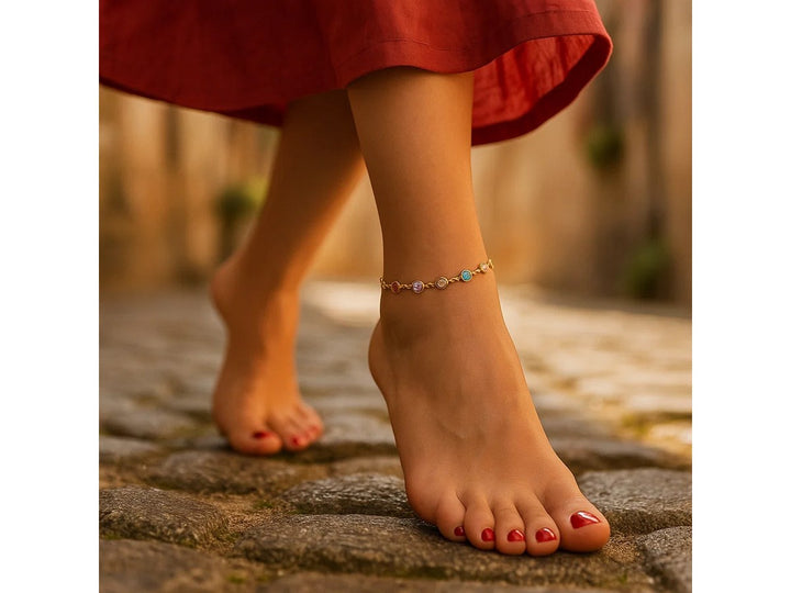 Rainbow Stone Anklet