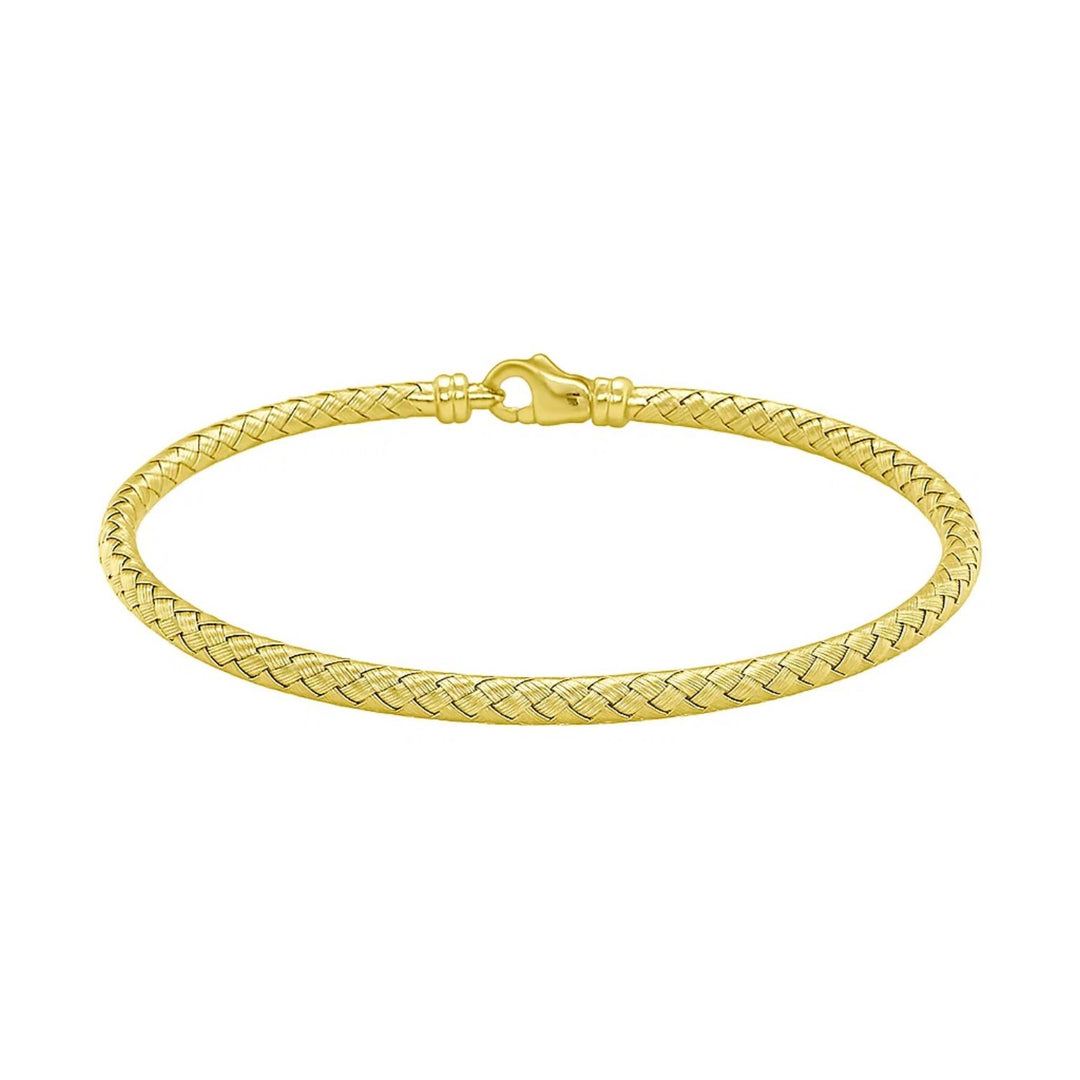 Fancy Weave Bangle in 14k Yellow Gold (3.00 mm)