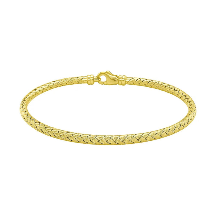 Fancy Weave Bangle in 14k Yellow Gold (3.00 mm)