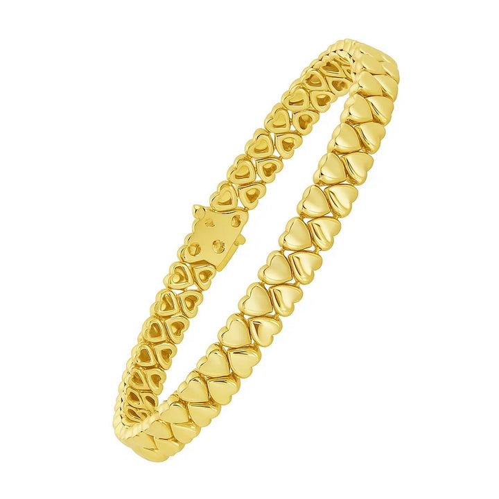 14K Yellow Gold Sweetheart Link Bracelet (7.00 mm)