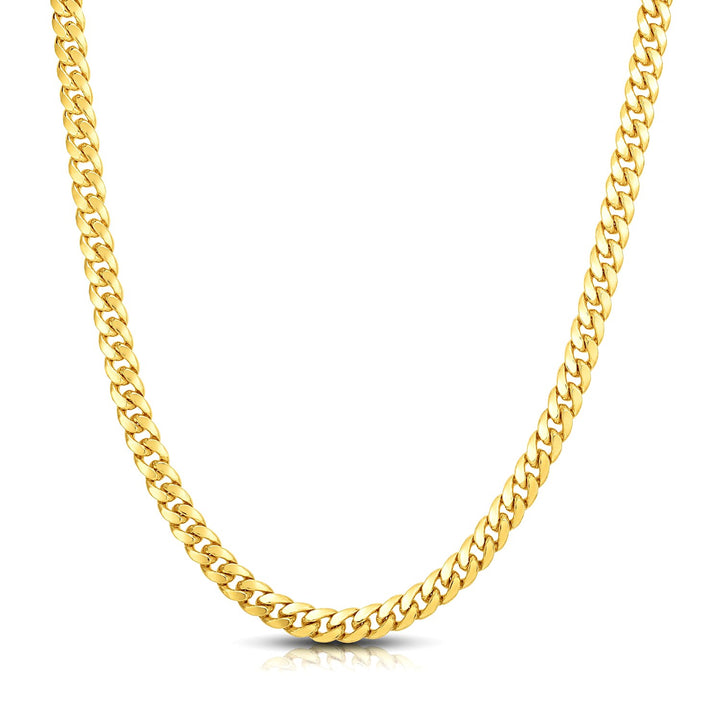 14k Yellow Gold Classic Miami Cuban Solid Chain (7.10 mm)