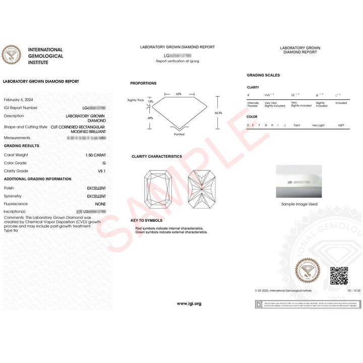 1.50Ct Radiant Lab Grown IGI G/VS1 Diamond Ring in 10K Yellow Gold