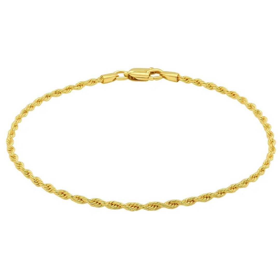10k Yellow Gold Solid Diamond Cut Rope Bracelet (1.80 mm)