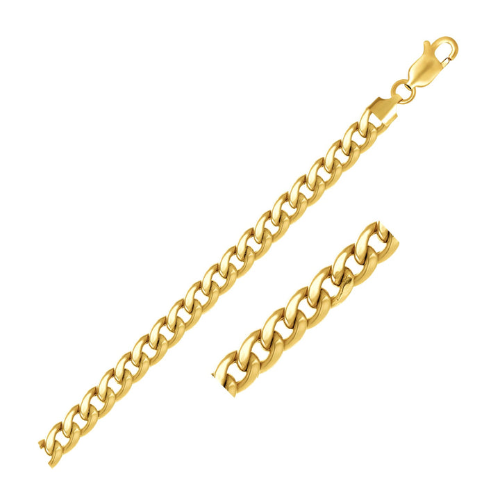 14k Yellow Gold Semi Solid Miami Cuban Bracelet (6.60 mm)