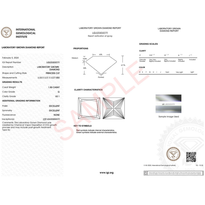 1.50Ct Princess Lab Grown IGI G/VS1 Diamond Ring in 10K Yellow Gold