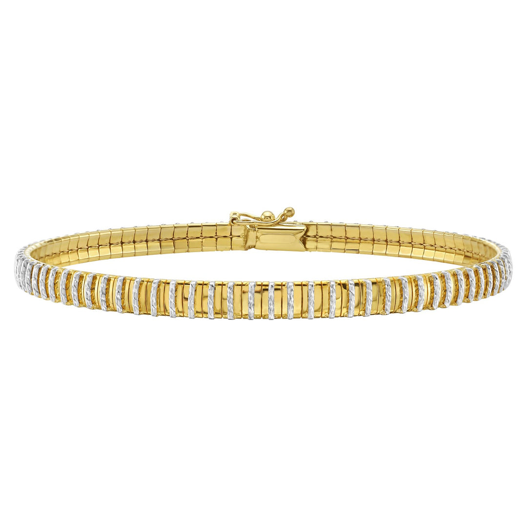 14K Two Tone Gold Mini Diamante Bracelet (4.00 mm)