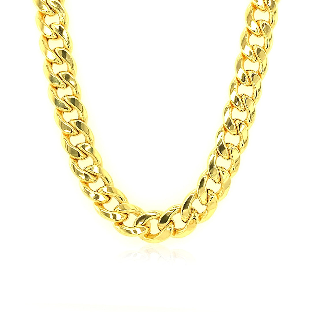 14k Yellow Gold Miami Cuban Semi Solid Chain (7.00 mm)