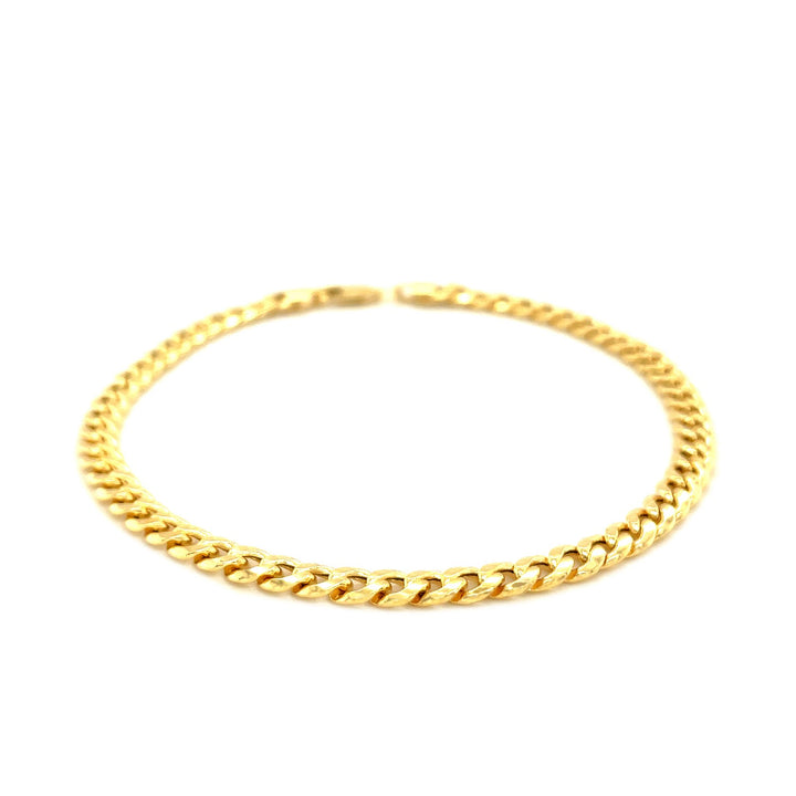 14k Yellow Gold Miami Cuban Semi Solid Bracelet (4.50 mm)