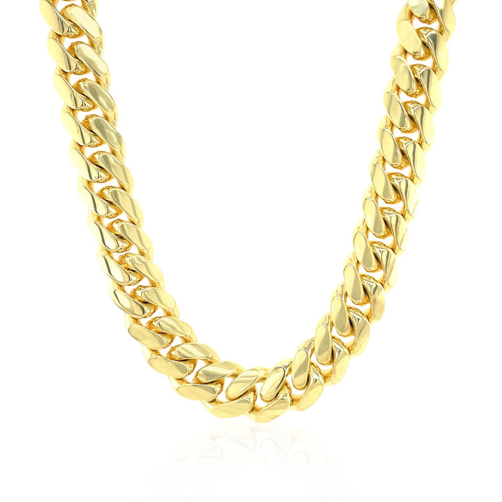 14k Yellow Gold Classic Miami Cuban Solid Chain (9.20 mm)