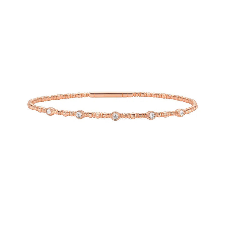 Classic 14K Rose Gold Beaded Bracelet