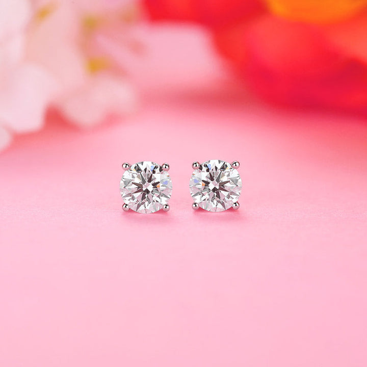 0.5 Carat Lab Grown Diamond Earrings (Total 1 Carat) 14K White Gold