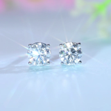 1 Carat Lab Grown Diamond Earrings (Total 2 Carats) 14K White Gold