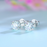 1 Carat Lab Grown Diamond Earrings (Total 2 Carats) 14K White Gold