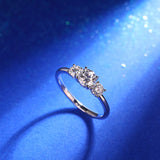 Three-Stone 0.5 Carat Lab Grown Diamond Ring 14K White Gold