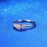 Three-Stone 0.5 Carat Lab Grown Diamond Ring 14K White Gold