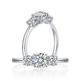 Three-Stone 0.5 Carat Lab Grown Diamond Ring 14K White Gold