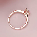 0.8 Carat Lab Grown Diamond Ring 6 Claws 14K Rose Gold