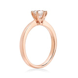 0.8 Carat Lab Grown Diamond Ring 6 Claws 14K Rose Gold