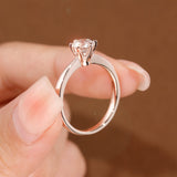 0.8 Carat Lab Grown Diamond Ring 6 Claws 14K Rose Gold