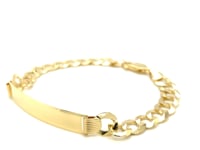 14k Yellow Gold 8 1/2 inch Men's Curb Chain ID Bracelet (8.30 mm)