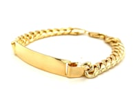 14k Yellow Gold Men's ID Cuban Chain Bracelet (8.00 mm)