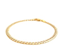 14k Two Tone Gold Pave Curb Bracelet (3.60 mm)