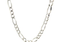 6.0mm 14k White Gold Solid Figaro Chain
