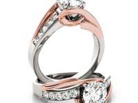 14k White And Rose Gold Bypass Shank Diamond Engagement Ring (1 1/8 cttw)
