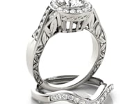Halo Set Diamond Engagement Ring in 14k White Gold (1 5/8 cttw)