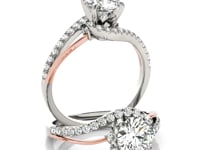 14k White And Rose Gold Bypass Shank Diamond Engagement Ring (1 1/3 cttw)