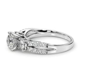 14k White Gold Split Shank 3 Stone Round Diamond Engagement Ring (2 cttw)