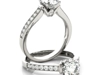 14k White Gold Round Diamond Engagement Ring Band Stones (1 1/8 cttw)