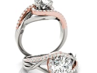 14k White And Rose Gold Bypass Diamond Engagement Ring (1 1/4 cttw)
