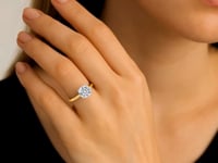 2 Carat Round Lab Grown IGI G/VS1 Diamond Solitaire Ring in 10K Yellow Gold