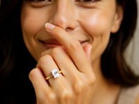 1.50Ct Radiant Lab Grown IGI G/VS1 Diamond Ring in 10K Yellow Gold