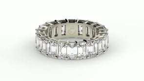 Emerald Cut Lab Grown Diamond Eternity Ring in 14k White Gold (7 cttw FG/VS2)