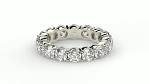 Round Cut Lab Grown Diamond Eternity Ring in 14k White Gold (4 cttw FG/VS2)