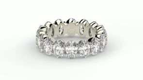 Round Cut Lab Grown Diamond Eternity Ring in 14k White Gold (5 cttw FG/VS2)