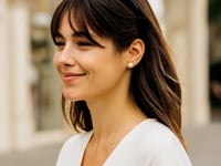 14k Yellow Gold Freshwater Cultured White Pearl Stud Earrings (7.0 mm)