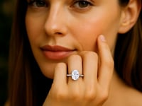 5 Carat Oval Lab Grown IGI G/VS1 Diamond Solitaire Ring in 14K White Gold