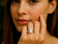 5 Carat Emerald Lab Grown IGI G/VS1 Diamond Solitaire Ring in 14K Yellow Gold