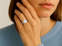 3 Carat Cushion Lab Grown IGI G/VS1 Diamond Solitaire Ring in 10K White Gold