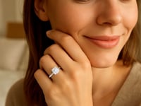 5 Carat Cushion Lab Grown IGI G/VS1 Diamond Solitaire Ring in 10K White Gold