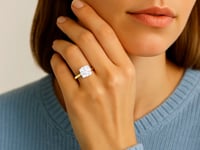 3 Carat Cushion Lab Grown IGI G/VS1 Diamond Solitaire Ring in 14K Yellow Gold