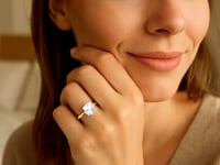 5 Carat Cushion Lab Grown IGI G/VS1 Diamond Solitaire Ring in 10K Yellow Gold