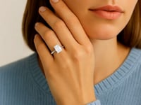 5 Carat Radiant Lab Grown IGI G/VS1 Diamond Solitaire Ring in 14K White Gold