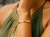 Two-Tone Minimalist Bangle in 14K Yellow Gold (4.10 mm)