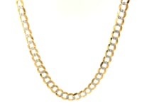 5.7mm 14k Two Tone Gold Pave Curb Chain